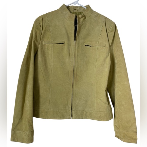 Vintage Olive Green Leather Jacket 🫒